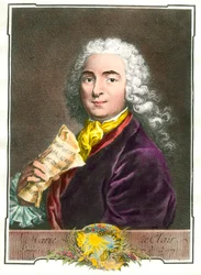 Portrett av Jean Marie Leclair (1697-1764), musiker, komponist og ballettmester ved kongens kammer. Gravering fra 1700-tallet. Privat samling