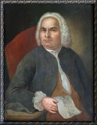 Portrett av Johann Sebastian Bach - Johann Emanuel Goebel (1720-1759). Olje på lerret, før 1754. Bach-huset i Eisenach