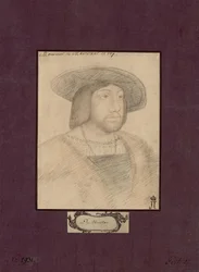 Portrett av Odet de Foix, Vicomte de Lautrec (1485-1528) kjent som Marshal de Lautrec - Anonym. Fargeblyanter på papir, størrelse: 22,5x17,2, ca. 1546, State Eremitage, St. Petersburg