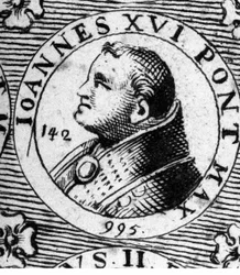 Portrett av pave Johannes XVI (Johannes Philagatus) (død 1013).