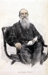 Portrett av Tolstoj, gravering 1888.