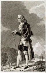 Portrett av Voltaire (1694 - 1778), fransk forfatter og filosof, eldre.