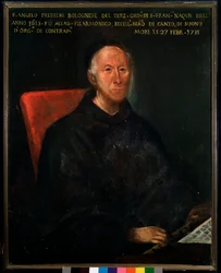 Portrett av far Angelo Tommaso Predieri (1655-1731) italiensk komponist og lærer Anonym maleri. Bologna fra 1700-tallet, civico museo musicale