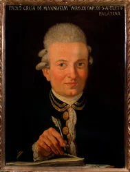 Portrett av den italienske komponisten Paolo Grua (1754-1833) Anonymt maleri. 18. århundre. Bologna, Civic museum Bibliografisk museum