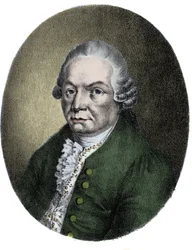 Portrett av den tyske komponisten Carl Philip Emanuel Bach (1714-1788).
