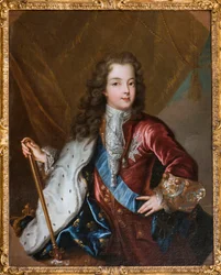 Portrett av kongen av Frankrike Louis XV - olje på anonymt lerret fra 1700-tallet - Musee de Sceaux