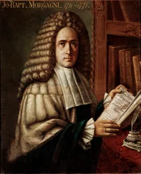 Portrett av legen og anatomen Giovanni Battista Giambattista Morgagni (1683-1771), Johannes Døperen, grunnleggeren av den patologiske anatomien. Anonymt maleri fra 1700-tallet, Padova, universitetet, Italia