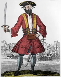 Portrett av piraten Edward Teach dit Barbenoire (Svartskjegg eller Svartskjegg