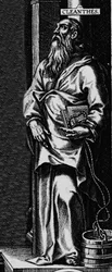 Representasjon av den greske filosofen stoicist Cleanthe (330-232 f.Kr.)"" Gravering fra frontispicen til "" Philosophical Works"" av Seneque