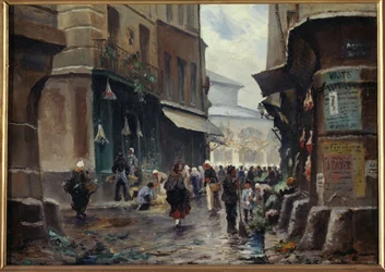 Rue Pirouette, cirka 1880, dagens 1. arrondissement, mellom 1875 og 1885 (maleri)