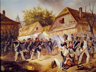 Russisk kampanje: "" Overgivelsen av troppene til Vandamme til slaget ved Culm (Kulm) den 30.08.1813"" 1813 Paris, Museum of the Armee