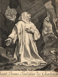 Saint Bruno, grunnlegger av Karteuserordenen (Köln, v. 1035 i Serra San Bruno, Calabria