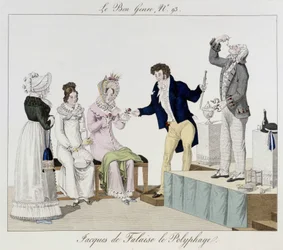 Saltimbanque: Polyfagen Jacques de Falaise (han svelger hva som helst, levende dyr...) - i "" Le bon-sjangeren"", deb. 1800-tallet