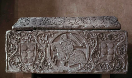 Sarkofag av ridderen av palassfamilien (sannsynligvis Hugh av palasset) 1292. Toulouse, Jakobinernes kirke