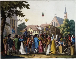 Turscene på 1700-tallet - gravering
