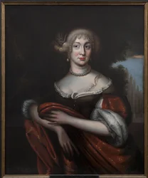 Sophie Amelie de Nassau Siegen, tysk prinsesse, hertuginne av Courland (Latvia) - Portrett av grevinne Sophie Amalie av Nassau-Siegen (1650-1688), hertuginne av Courland, Anonym . Olje på lerret. Mål: 90x74cm. Nationalmuseum Stockholm