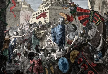 The Return of Alcibiades to Athens - Gresk Antiquity: The Triumphant Return of Alcibiades (450-404 BC) to Athens, 407 BC