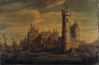 Nesle-tårnet og porten, Hôtel de Nevers, ca. 1650 (olje på lerret)