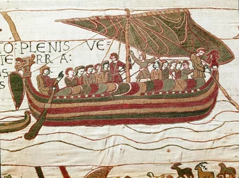 Flåten til Harold, som kom for å informere hertugen av Normandie Vilhelm Erobreren
