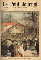 Den nye rotunden av beistene i plantehagen i Paris. Gravering i "" Le petit journal"" 31/03/1895. Selvas samling.
