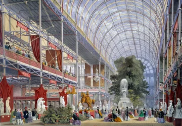 Utsikt over verdensutstillingen i Crystal Palace, bygget av Joseph Paxton for anledningen i 1851 i London