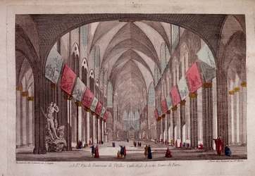 Utsikt over det indre av Notre-Dame de Paris - optisk utsikt