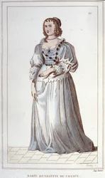 portrett av Henriette-Marie av Frankrike. Paris