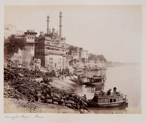 Aurangzebs moske, Benares, ca. 1885 (sepia-bilde)