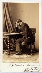 Giuseppe Verdi rundt 1835. fotografi viet av komponisten museo della scala i Milano