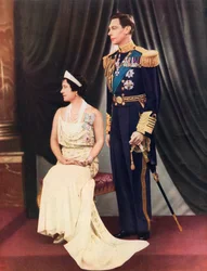 Kong Georg VI og dronning Elizabeth. Georg VI, Albert Frederick Arthur George 1895 til 1952. Konge av Storbritannia og dominionene i det britiske samveldet. Elizabeth Angela Marguerite Bowes-Lyon