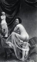 Poserende naken kvinne, omkring 1855, anonymt fotografi