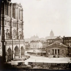 Notre Dame de Paris og torget, sent på 1800-tallet