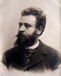 Portrett av Alberto Franchetti (1860-1942) italiensk komponist Fotografi. 1800-tallet. Bologna, borgermuseum for musikk
