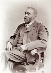 Portrett av Alfred Nobel. Fotografering. 1800-tallet.
