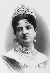 Portrett av Margarita av Savoy Genes (1851-1926), dronning av Italia (1878-1900) og kone til kongen av Italia, Humbert I.