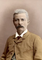 Portrett av Sir Henry Morton Stanley (født John Rowlands) (1841-1904), walisisk journalist og oppdagelsesreisende. senere farging