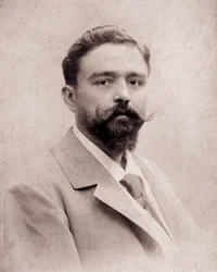 Portrett av komponist og pianist Isaac Albeniz (1860-1909) i en alder av 35. Fotografi av 1895. Madrid. Albeniz Foundation.