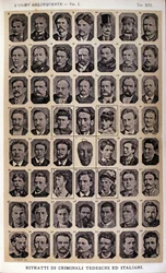 Portretter av tyske og italienske kriminelle. Album med fotografier samlet av Cesare Lombroso (1835-1909), italiensk kriminolog: "" Den kriminelle mannen""