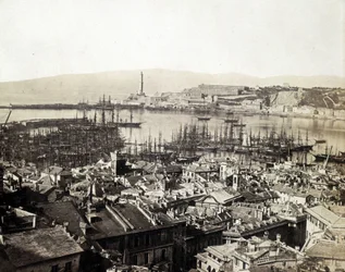 Havnen i Genes på slutten av 1800-tallet