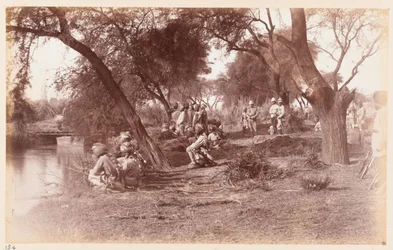 Beslaget av Alipur kanalbro av Guides Cavalry, Delhi treningsleir, 1885