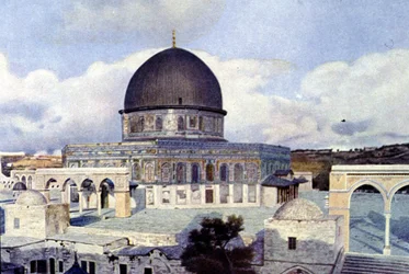 Utsikt over Omar-moskeen i Jerusalem. Autokrom