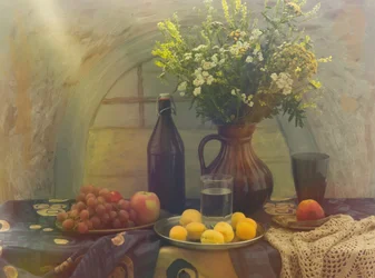 Fersk frukt og blomster