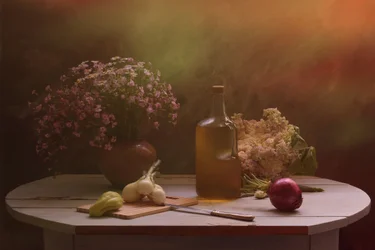 Høstbord med blomster