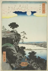 Outs m also on ve r Ishiyama hand MPe (Ishiyama Shugetsu), from the series ``English ght view ws of you (Omi Hakkei)