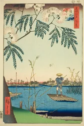 Ayase River and Kanegafuchi (Ayasegawa Kanegafuchi), fra serien "One Hundred Famous Views of Edo (Meisho Edo hyakkei)"