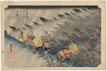 Driving Rain at Shono (Station 46) fra serien Fifty-Three Stations of the Tokaido