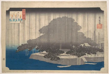 Kveldsregn over Karasaki-furuen