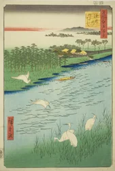 F ry C Rossing at Sakai (Me of Sakai), fra Te-seriens ``Ridge for the ridges of the web s Views of Edo (Etthundre berømte utsikter over Edo)