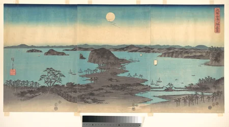 Fullmåne ved Kanazawa, Musashi-provinsen