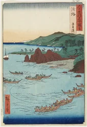 Goshiki-stranden (fem farger), Awaji-provinsen, september 1855